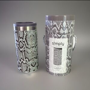 Simply Southern Black and Gray Snake Print Can Cooler